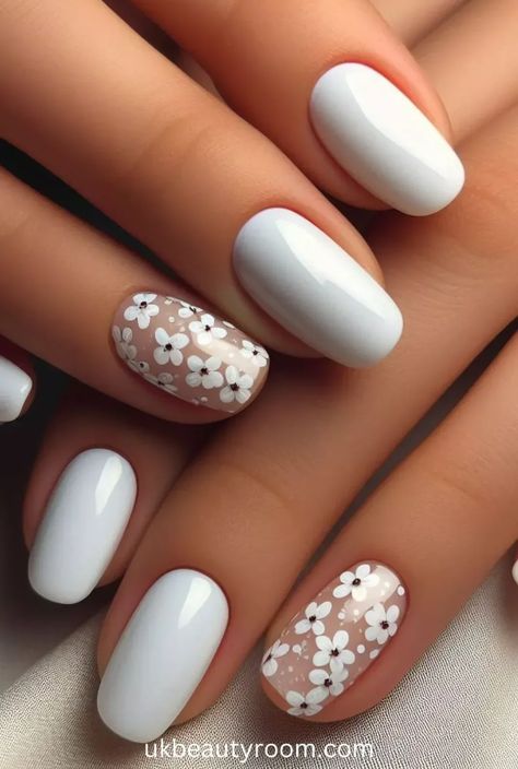 White nails are versatile, timeless, and suitable for any occasion. They offer a clean and polished look that complements any outfit... White Gel Nails Ideas, Dainty Nails, Wedding Nails For Bridesmaids, Christmas Acrylic Nails, White Gel Nails, Engagement Nails, Prom Nail, White Nail Designs, Wedding Nails Design