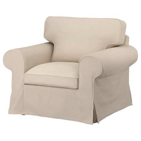 UPPLAND Armchair - Hallarp beige - IKEA Ektorp Sofa, Laminated Veneer Lumber, Ikea Ektorp, Ikea Sofa, Deep Seat Cushions, Style Cottage, Arm Chair Covers, Ikea Family, Fabric Armchairs