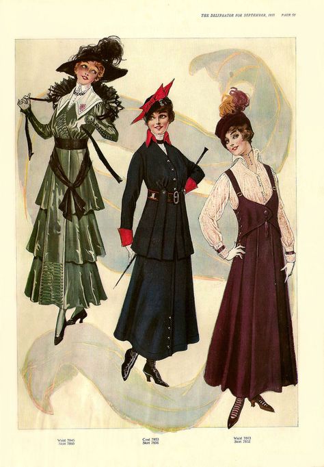 1915 Fashion, Fashion 1910, Advertising Archives, 1910s Fashion, 1920 Fashion, Usa Art, Victorian Clothing, Vintage Poster Art, Edwardian Fashion