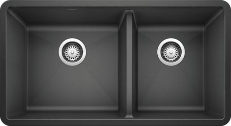 PRECIS_U_1_3-4_SGP_ca Blanco Silgranit Sink, Silgranit Kitchen Sink, Double Bowl Undermount Kitchen Sink, Blanco Sinks, Colored Sinks, Silgranit Sink, Granite Composite Sinks, Sink Grid, Natural Granite