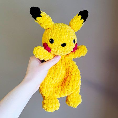 Plush Crochet Pikachu Free Amigurumi Pattern Charmander Crochet Pattern Free, Pikachu Amigurumi Free Pattern, Crochet Pikachu Pattern Free, Pikachu Crochet Pattern Free, Pikachu Crochet Pattern, Crochet Pikachu, Pikachu Amigurumi, Pikachu Crochet, Plush Crochet