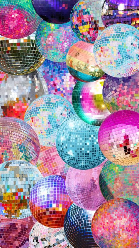 disco ball, disco ball aesthetuc, room decor, room aesthetic, disco party, disco banner Disco Balls Background, Disco Party Wallpaper, Disco Wallpaper Laptop, Disco Ball Collage Art, Birthday Theme Wallpaper, Disco Ball Asthetics, Disco Ball Photo Backdrop, Bright Colours Aesthetic, Disco Banana