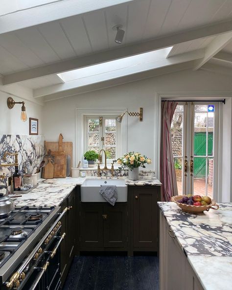 Flint House, Green Shaker Kitchen, Plain English Kitchen, First Signs Of Spring, Victorian Renovation, Devol Kitchens, Kitchen Finishes, Signs Of Spring, Morning View