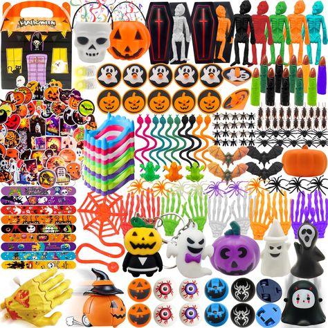 PRICES MAY VARY. Endless Fun for Little Ghouls and Goblins! WEEAEEW halloween party favors for kids is packed with 24 different types and 208 Pcs of Halloween toys, guaranteed to captivate kids' attention. From spooky pull-back cars and witch fingers to wind-up palms and squishy frogs and skeleton. No kids can refuse it! Multipurpose Halloween Party Supplies: Why settle for just candy when you can give the halloween goodie bag stuffers of fun? WEEAEEW halloween toys bulk is perfect for stuffing Halloween Party Favors For Kids, Halloween Party School, Witch Fingers, Halloween Party Packs, Goodie Bag Stuffers, School Halloween Party, Party Favors For Kids, Halloween Goodie Bags, Candy Halloween