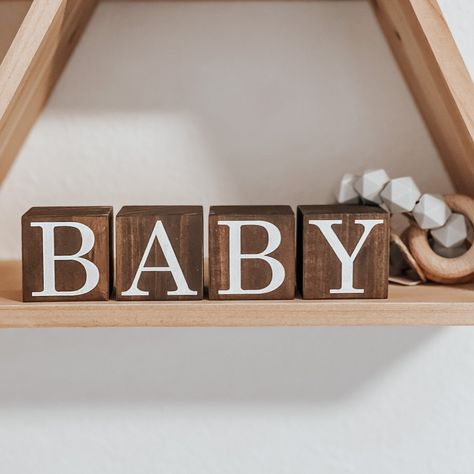 Wooden Baby Blocks, Nursery Shelf Decor, Girls Nursery Decor, Nursery Shelf, Name Wall Decor, Nursery Wall Art Girl, Nursery Shelves, Animal Nursery Decor, Baby Shower Presents