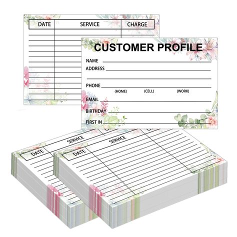 PRICES MAY VARY. The package includes:50 Customer Information Card,measure about 6 x 4 inches.The quantity is sufficient for your daily work. Fresh design:The Client Contact Profile Record Cards are set on the green leaves flower of the forest system,which provides you with more convenience when recording customer information,increases the visual beauty of your notebook,reduces the trouble of finding data in a hurry and confusion,and improves your work efficiency to a certain extent. Clear conte Client Record Book, Mom Business, Visiting Card Templates, Client Profile, Home Hair Salons, Customer Card, Report Card Template, Table Name Cards, Small Business Start Up