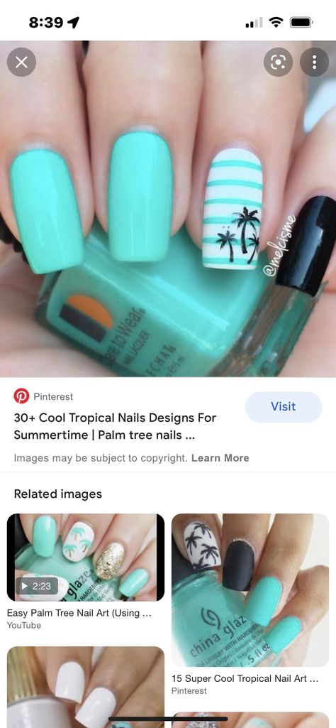 Become a Nail Trendsetter: Spring Edition! #nailtrends #springnails #nails #manicure #springmanicure #naildesigns #nailart #manicure3862 Beach Ombre Nails Summer, Acrylic Nail Ideas For Vacation, Beach Vacation Manicure, August Summer Nails, Cruise Vacation Nails, Tropical Toe Nail Designs, Palm Tree Nails Design, Beach Trip Nails, Beach Theme Nails