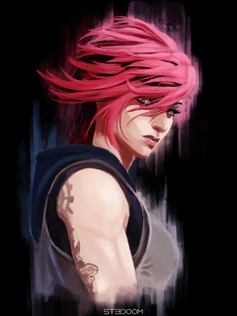 Vi Fanart, Arcane Fanart, Vi League Of Legends, Jinx League Of Legends, League Of Legends Characters, Look Into My Eyes, Drawing Expressions, Lol League Of Legends, June 22