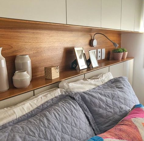 Bed Head With Shelf, Bed Head Shelf, Cabinets Above Bed, Cupboards Above Bed, Shelves Around Bed, Storage Above Bed, Behind Bed, Built In Bedhead, Built In Headboard Wall