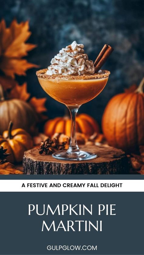 Pumpkin Pie Martini: A Festive and Creamy Fall Delight Pumpkin Martini Easy, Fall Martini Recipes, Pumpkin Pie Martini Recipe, Pumpkin Martini, Pumpkin Pie Martini, Flavored Coffee Creamer, Creamy Cocktails, Fall Cocktails Recipes, Thanksgiving Drinks