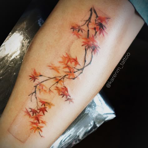 Japanese Maple Tree Tattoo, Bird Branch Tattoo, Maple Tree Tattoo, Maple Tree Tattoos, Tree Tattoo Meaning, Tree Branch Tattoo, Autumn Tattoo, Branch Tattoo, Tree Tattoo Designs