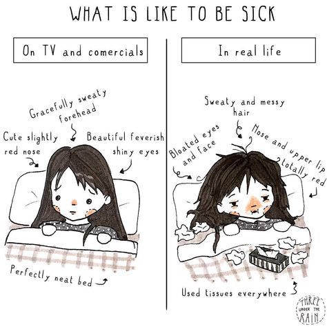 Cause who has the strength to do his hair and makeup when is sick? Do you agree? 🤷‍♀️😂 #threeundertherain #3UTR Sick Makeup Look, Sick Makeup, Bloated Face, Sick Day, Under The Rain, Upper Lip, Red Nose, Hair And Makeup, Messy Hairstyles