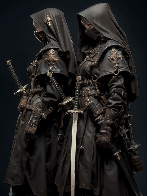 Nun Dnd Character, Nun Cleric, Nun Character, Nun Knight, Fantasy Nun Outfit, Warrior Nun Aesthetic, Fantasy Nun, Battle Nun, Gothic Armor