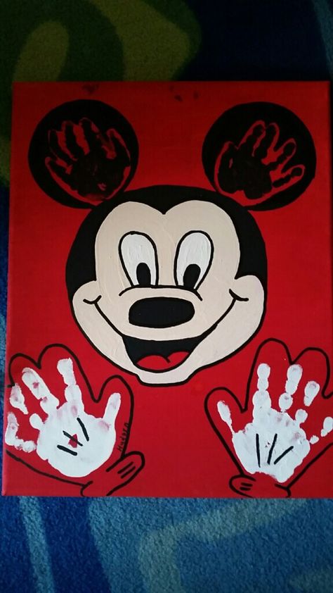 Mickey Mouse Toddler Crafts, Mickey Mouse Handprint Craft, Mickey Mouse Footprint Art, Minnie Mouse Crafts For Toddlers, Mickey Mouse Crafts For Kids, Mickey Mouse Crafts For Toddlers, Mickey Mouse Preschool, Mickey Craft, Mouse Craft