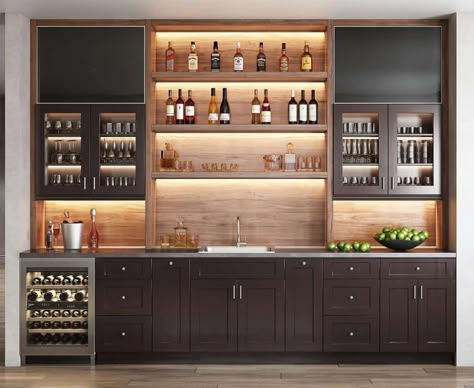 Modern Home Bar Designs Luxury, Home Bar Designs Luxury, Bar Wall Design, Modern Wet Bar, Wet Bar Ideas, Modern Home Bar Designs, Wet Bar Designs, Home Wet Bar, Home Bar Cabinet