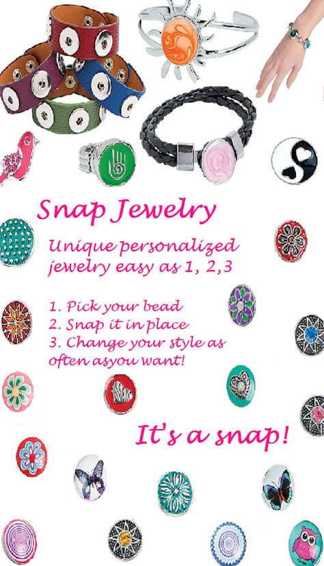 Snap Jewelry is here for the New Year! These cute DIY bracelets, earrings, and necklaces make great gifts for any taste. Each piece is versatile, easy to create, cute, and unique. Snap Jewelry is an easy craft for any skill level. Cute Diy Bracelets, Ideas Cuarto, Snap Jewelry Charms, Snap Button Jewelry, Snap Bracelets, Diy Charm Bracelet, Cute Diy, Snap Jewelry, Button Jewelry