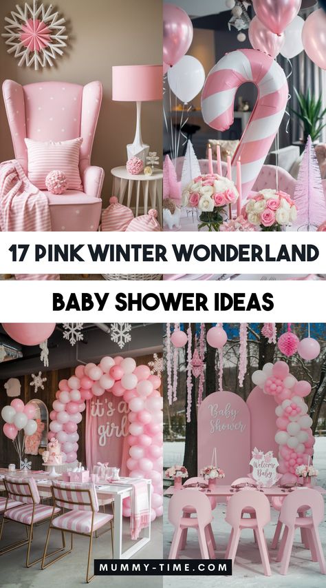 Host the perfect pink winter wonderland baby shower! Explore our curated list of adorable decor ideas, fun games, and delicious snacks that capture the essence of winter. 🎈🌸 Make your celebration stand out! Save this pin to keep your ideas organized for the big day! Winterwonder Land Baby Shower Theme Girl, Snowflake Baby Shower Ideas For A Girl, Pink Winter Wonderland Baby Shower Ideas, Snowflake Baby Shower Ideas, Pink Winter Wonderland Baby Shower, Wonderland Baby Shower Ideas, Winter Wonderland Baby Shower Ideas, December Baby Shower Ideas, January Baby Shower