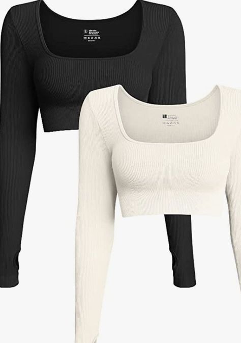 Sexy Ribbed Long Sleeve Square Neckline Crop Tops:Cut with a flattering square neckline,long sleeve with thumb hole,simple in design,non-padded. Knit Ribbed Seamless Design,gives you maximum freedom of movement.The thick ribbed underband will keep you supported throughout any workout. Moisture-wicking, breathable and stretchy fabric keeping you dry and comfortable during exercise, and enjoy the joy of yoga and exercise. Square Neckline Long Sleeve, Yoga And Exercise, Crop Top Set, Square Necklines, Thumb Holes, In Design, Square Neckline, Moisture Wicking, Polyvore Image