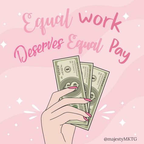 Equal Pay For Equal Work, Equal Pay For Women, Social Project, Feminism Art, Feminism Quotes, Art With Meaning, Pay Day, Equal Pay, Gender Pay Gap