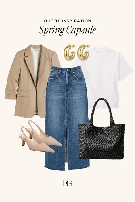 Spring Capsule Wardrobe for 2024 // Capsule wardrobe, spring outfits, spring outfit, spring staples, spring fashion, elevated spring outfit, casual spring outfit, simple spring outfit, neutral spring outfit, spring workwear, business casual workwear, spring work outfit, work outfit ideas