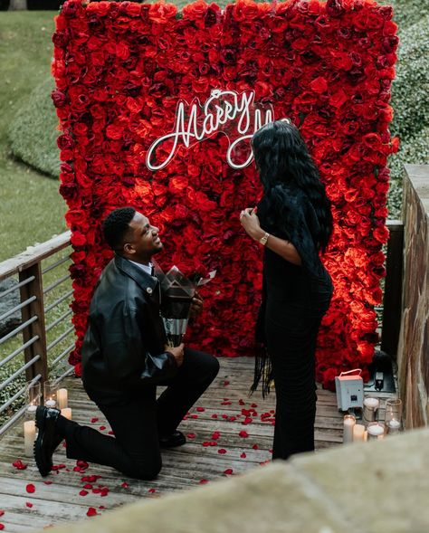 She said YES ❤️‍🔥 here’s to forever ❤️‍🔥 Videographer 🎥: @thegigabytes Marriage Pic, Engagement Black Couples, She Said Yes Story Instagram, Proposal Aesthetic Black Couple, She Said Yes Photos, He Asked She Said Yes Engagement, Intimate Proposal Ideas, Proposal Black Couple Video, Winter Wedding Decorations