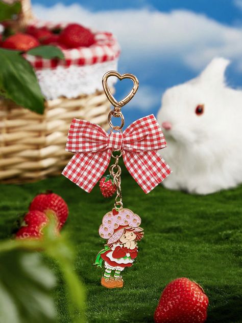 Strawberry Shortcake X SHEIN 3D Strawberry Plaid Bowknot Keychain Bag CharmI discovered amazing products on SHEIN.com, come check them out! 3d Strawberry, Christmas Strawberry, Neutral Accessories, Vintage Strawberry Shortcake, Scottish Plaid, Keychain Bag, Christmas Accessories, Electronic Toys, Strawberry Shortcake