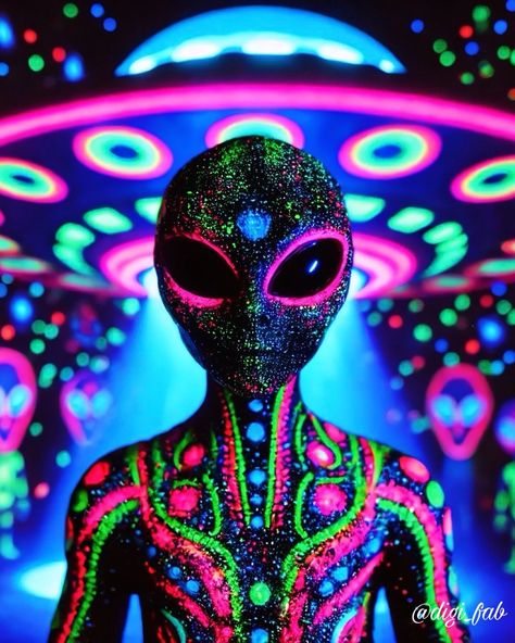 Cosmic Aesthetic, Neon Futuristic, Neon Alien, Alien Halloween, George Melies, Animation Stop Motion, Blacklight Party, Alien Aesthetic, Futuristic Aesthetic