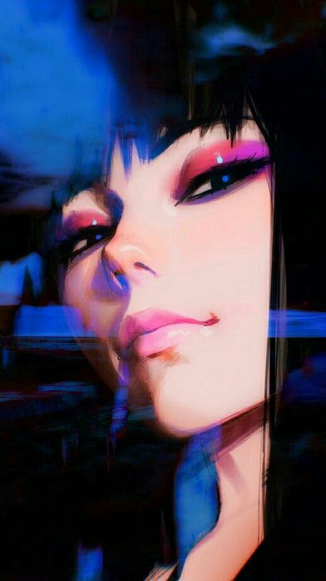 Kuvshinov Ilya Art, Kuvshinov Ilya, Ilya Kuvshinov, Arte Cyberpunk, Cyberpunk Art, Digital Art Anime, Digital Art Girl, Pretty Art, Aesthetic Art