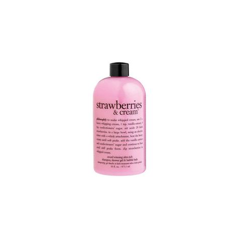 philosophy - strawberries and cream - ultra rich 3-in-1 shampoo, shower gel and bubble bath found on Polyvore Strawberry Milkshake Philosophy, Philosophy Strawberry Milkshake, Pink Strawberry Png, Philosophy Scents, Philosophy Strawberry, Strawberry Png, Png Polyvore, Open Me, Strawberry Milkshake