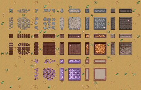 Stardew Flooring, Stardew Valley Flooring, Stardew Paths, Stardew Valley Paths, Stardew Valley Mods, Stardew Mods, Stardew Valley Layout, Stardew Valley Tips, Valley Game