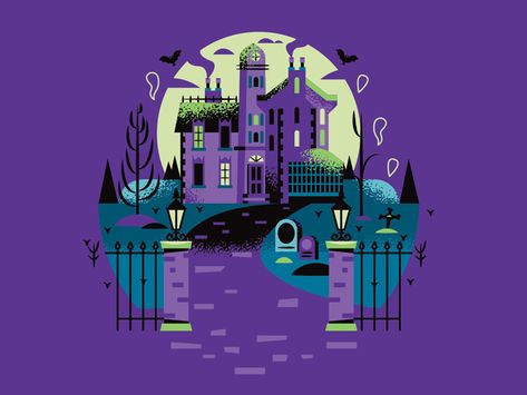 Adam Grason | Haunted mansion Haunted Mansion Color Palette, Haunted Mansion Drawing, Mansion Illustration, Haunted Mansion Lockscreen, Haunted Mansion Art, Disney Haunted Mansion Wallpaper, Haunted Mansion Illustration, Haunted Mansion Movie Poster, Disney Haunted Mansion Art