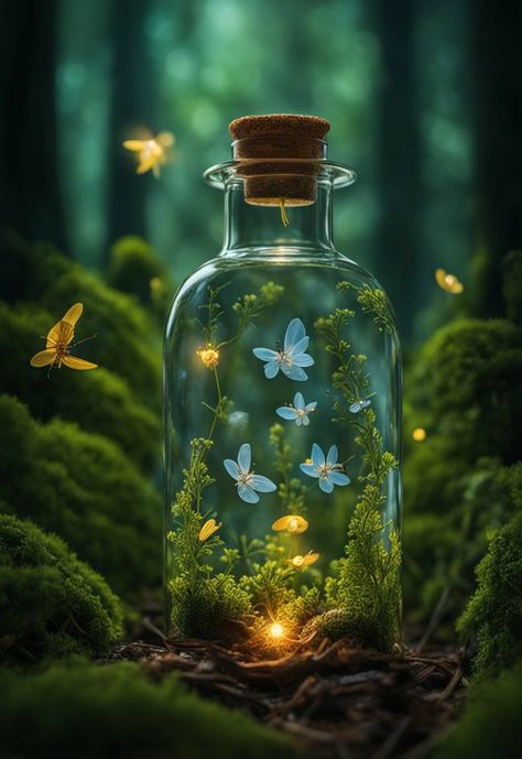 Fireflies Art, Jar Painting, Wallpaper Aesthetic Vintage, Fireflies In A Jar, Firefly Art, Metaphysical Art, Wallpaper Aesthetic Wallpaper, Landscape Painting Tutorial, Beautiful Wallpapers For Iphone