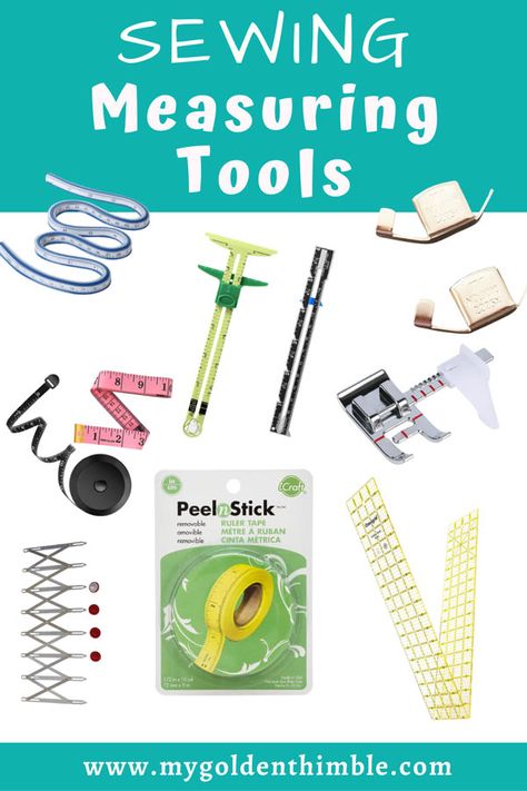 Measuring Tools in Sewing. Name, Uses, and Top Rated Products. Sewing Tools And Equipment Names, Sewing Tools With Names, Measuring Tools For Sewing, Sewing Tools And Equipment, Sewing Gadgets, Sewing Hems, Sewing Tape Measure, Colorful Hairstyles, Seam Guide