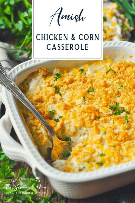 Chicken Cutlet Casserole Recipes, Chicken And Corn Casserole, Chicken Corn Recipes, Corn Chicken Casserole, Chicken And Corn Recipes, Amish Chicken Casserole, Chicken Corn Casserole, Dinner For The Week, Casserole With Corn