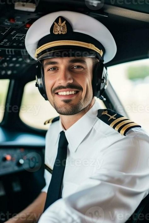 Ready to flight Rear view of confident male pilot showing his thumb up and smiling while sitting in cockpit, Generative AI Male Pilot Aesthetic Airplane, Handsome Pilot, Male Pilot, Pilot Cockpit, Pilot In Training Shirt, Vector Landscape, Thumb Up, Pilot Episode, Rear View