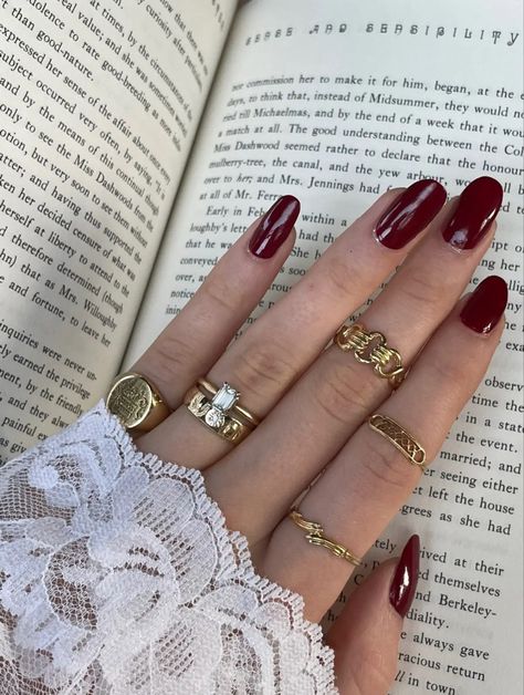 Fun Wedding Gifts, Cherry Wine Nails, Wine Nails, Notes App, Cherry Wine, My Mental Health, Positive Things, I Love U, Gold Ring Sets