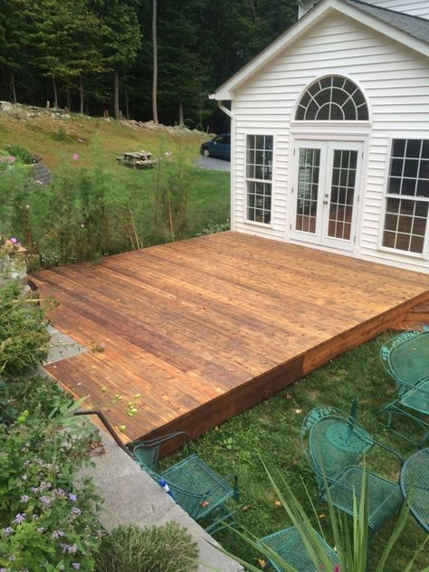 Cedar deck finished with pine tar and raw linseed oil – M. Luebstorff Cedar Decking, Deck Finishes, Cedar Stain, Pine Tar, Cedar Deck, Farmhouse Ideas, Updating House, The Deck, Linseed Oil