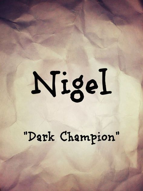 Name: Nigel. Meaning: "Dark Champion". Gender: Male. Name found in “Historical Names” by Elbie Atler. Credit to sarahs-history-place.blogspot.com. Blood Banner, Fantasy Male Names, Historical Names, Ghost Wedding, Book Character Names, Dark Meaning, Boy Name Meanings, Male Names, Female Character Names