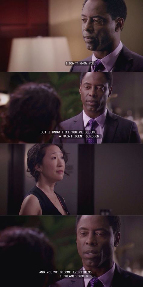 Burke: no te conozco Pero sé que te has convertido en una magnífica cirujana. Y te has convertido en todo lo que soñé que serías. Burke And Christina, Christina Yang And Burke, Christina And Burke, Preston Burke And Cristina Yang, Cristina And Burke, Christina Yang Quotes, Cristina Yang Quotes, Preston Burke, Christina Yang