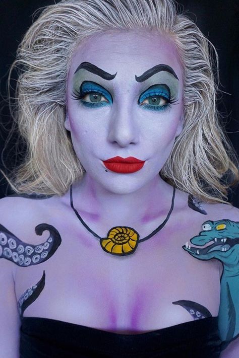 Dive Under the Sea With The yo gotse 18 Ursula Makeup Ideas Ursula Halloween, Ursula Makeup, Make Up Diy, Ursula Costume, Fantasy Make-up, Halloween Make-up Looks, Image Halloween, Halloween Makeup Ideas, Disney Makeup