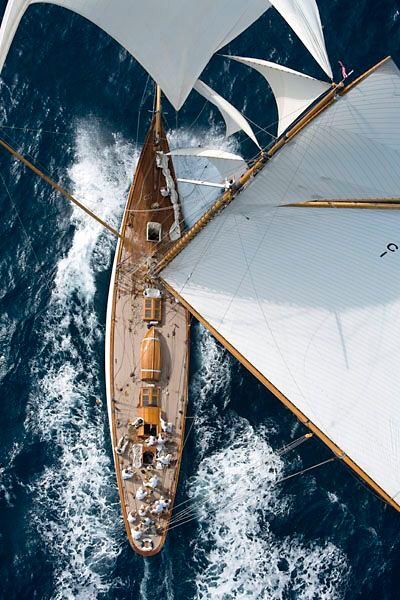 'What a view! Navi A Vela, Sailing Vessel, Yacht Boat, Sailing Yacht, Tall Ships, Wooden Boats, In The Ocean, Birds Eye View, Birds Eye