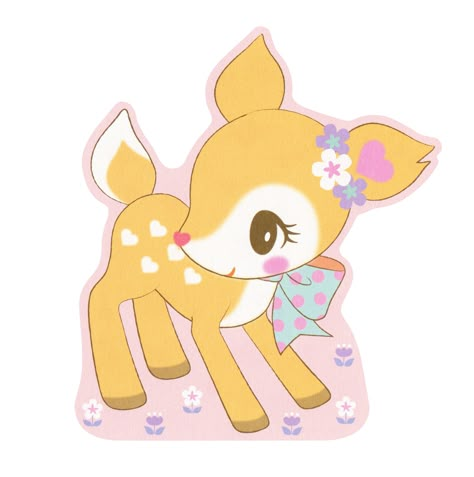 Deer Laying Down Drawing, Hummingmint Sanrio, Kawaii Creatures, Wallpapers Colorful, Deer Sticker, Character Profiles, Bambi Disney, Charmmy Kitty, Kids Tv Shows