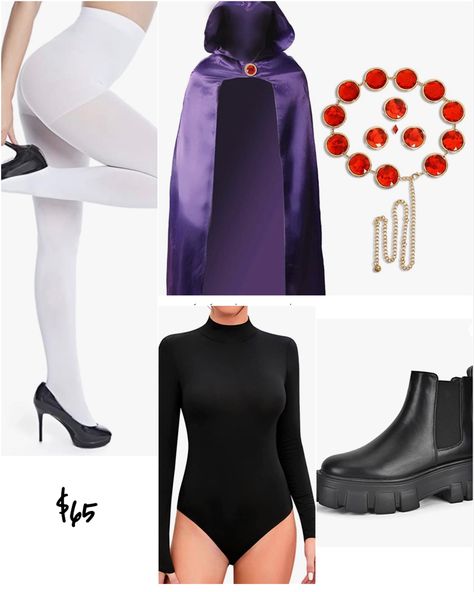 Easy Diy Character Costumes, Video Games Costumes, Raven Costume Diy, Raven Costume Teen Titans, Raven Halloween Costume, Raven Costume, Halloween Costumes 2022, Raven Cosplay, Classy Halloween Costumes