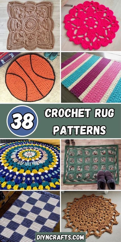 38 Crochet Rug Patterns Crocheted Rugs Patterns Free, Crochet Oval Rug Pattern Free, Crochet Carpet Pattern Free, Easy Crochet Rug Patterns Free, Diy Rugs Easy, Crochet Mat Rug, Diy Rugs Easy Large, Crochet Rugs Free Patterns Easy, Crochet Blanket Patterns Unique