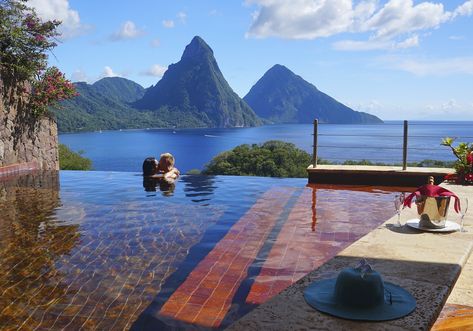 Sanctuaries | Jade Mountain St Lucia - St Lucia's Most Romantic Luxury Resort St Lucia Aesthetic, Jade Mountain St Lucia, Mountain Reception, St Lucia Honeymoon, St Lucia Hotels, St Lucia Resorts, Jade Mountain, Girls Trips, Romantic Luxury