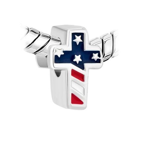 Sexy Sparkles American Religious Bracelets Pandora Spacers, American Flag Cross, Link Jewelry, Independance Day, Patriotic Flag, Usa Patriotic, Rhinestone Bead, Pandora Bracelets, Cross Designs