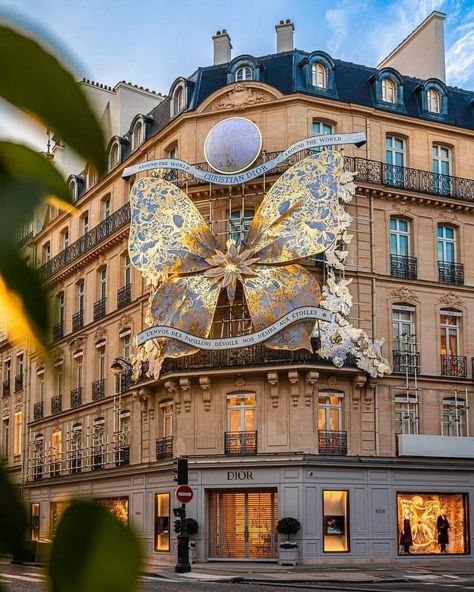 Dior Building, Dior Butterfly, Dior Photoshoot, Avenue Montaigne, Paris Architecture, Book Flights, Flight Ticket, Luxury Aesthetic, Booking Flights