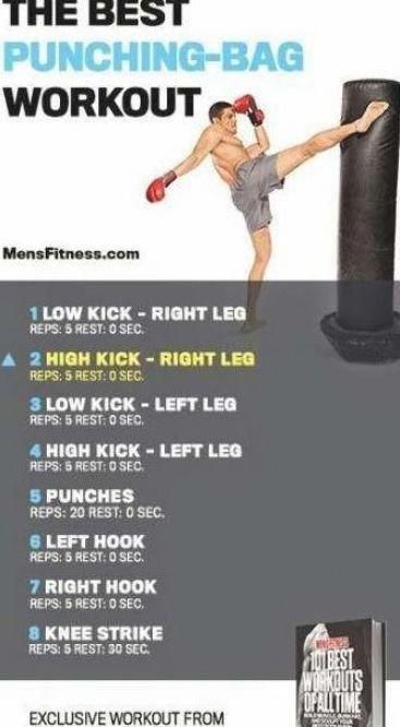 Cardio Kickboxing Workout With Bag, Punching Bag Exercises, Bag Boxing Workout, Kick Boxing Workout At Home, Kick Boxing Workout With Bag, Kickboxing Combos Punching Bag, At Home Boxing Workout With Bag, Punching Bag Workout Beginner, Punch Bag Workout