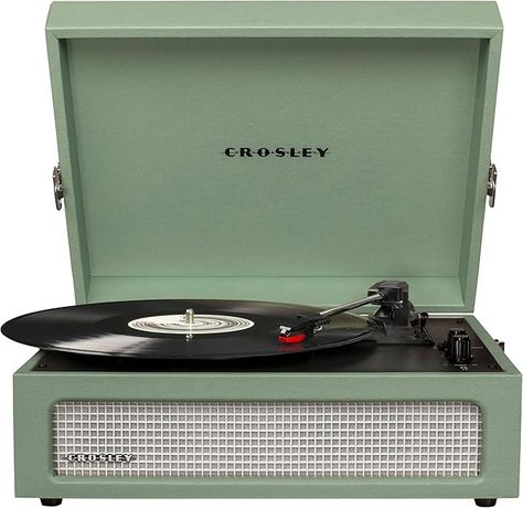 Amazon.com: Crosley CR8017B-SA Voyager Vintage Portable Vinyl Record Player Turntable with Bluetooth in/Out and Built-in Speakers, Sage : Everything Else Vinyl Record Player, Built In Speakers, Record Player, Vinyl Record, Turntable, Vinyl Records, Speaker, Built In, Voyage