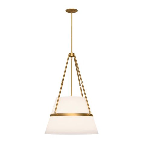 Oliver 1 - Light Pendant Linen Pendant, Gold Pendant Lighting, Large Pendant Lighting, Geometric Pendant, White Houses, Lighting Store, Linen Shades, Transitional Design, Light Pendant